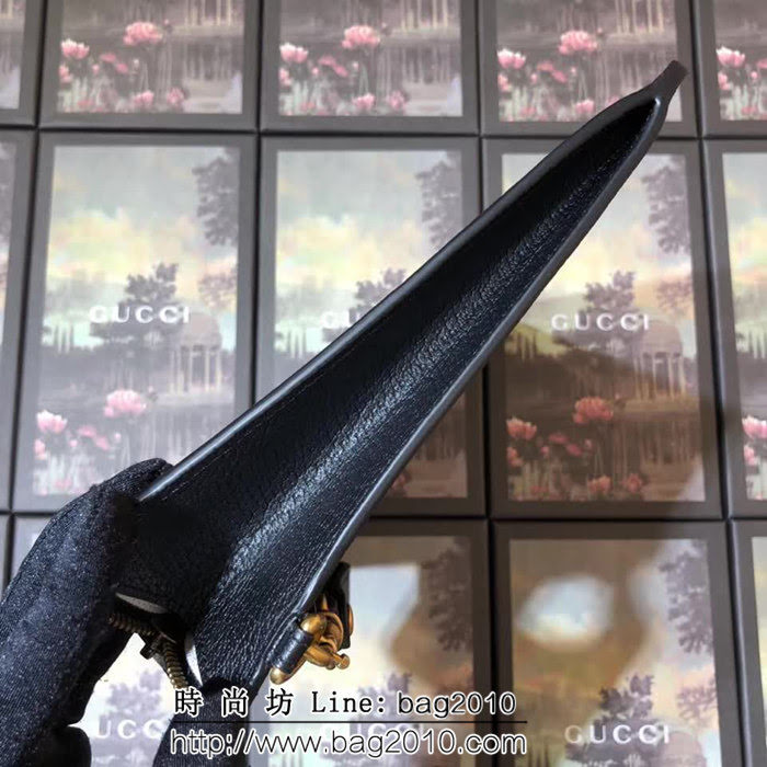 GUCCI古馳 原單新品 升級版 熱壓小牛皮 男士手拿包 475317 黑皮 WTG1952